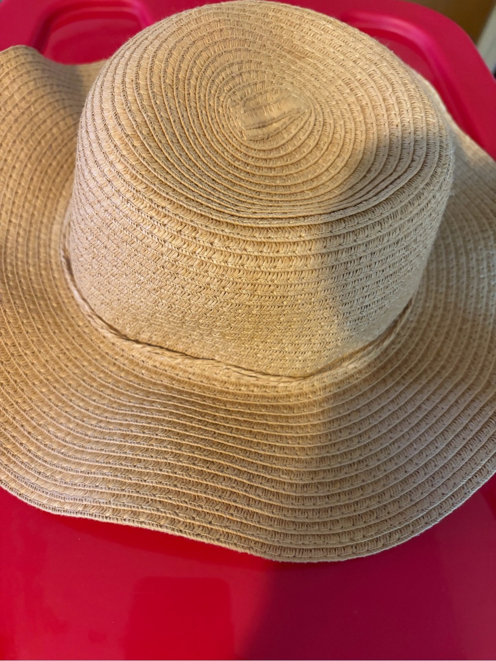 Kids Wide Brim Straw Sun Hat - Natural Beige